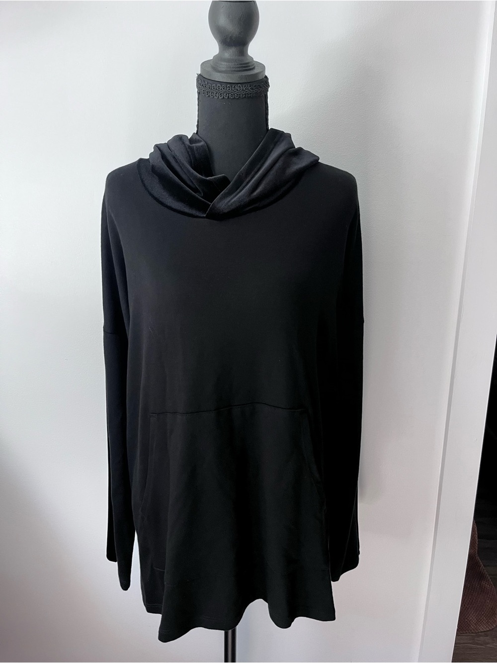 Eileen Fisher Black Cowl Neck Long Sleeve Sweater